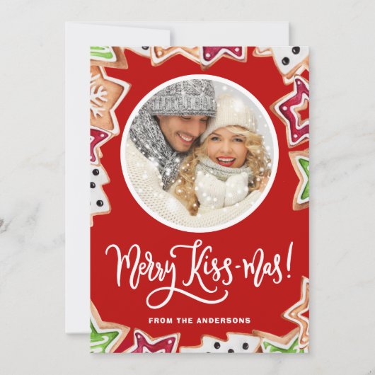 Fun Merry Kissmas Cookies - kerstfoto Feestdagenkaart (Voorkant)