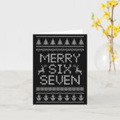Fun Merry Six Seven 6 7 Meme Design Christmas Humo Kaart (Gele Bloem)
