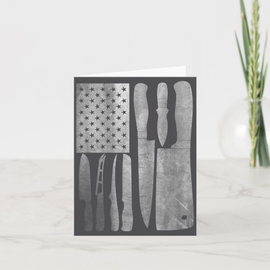 Fun meschef mes Amerikaanse vlag ontwerp voor mann Kaart (Voorkant)