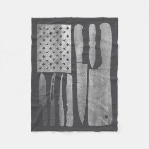 Fun meschef mes met Amerikaanse vlagontwerp voor m Fleece Deken