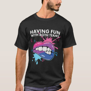 Fun met beide teams: biseksuele pride biseksueel t-shirt