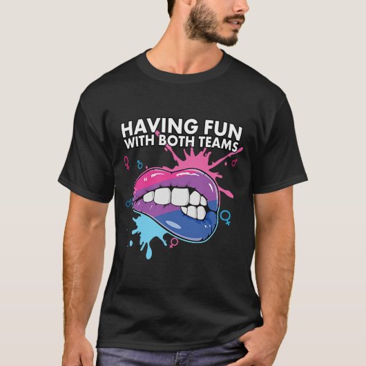 Fun met beide teams: biseksuele pride biseksueel t-shirt (Voorkant)