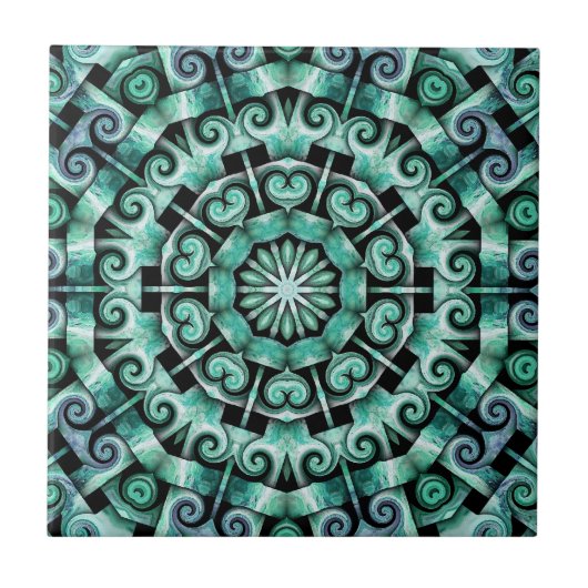 Fun met Blauwgroen en zwart Tegeltje (Voorkant)