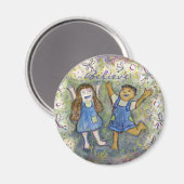 Fun. met Fairies Art, aangepaste koelkast-magneten Magneet (Voorkant / Achterkant)