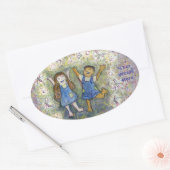 Fun met Fairies Art Aangepaste Ovale stickers (Envelop)