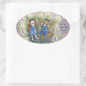 Fun met Fairies Art Aangepaste Ovale stickers (Tas)