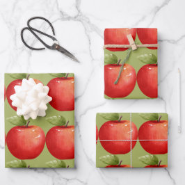 Fun met fruitrode appel inpakpapier vel