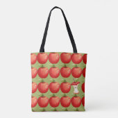 Fun met fruitrode appel tote bag (Achterkant)