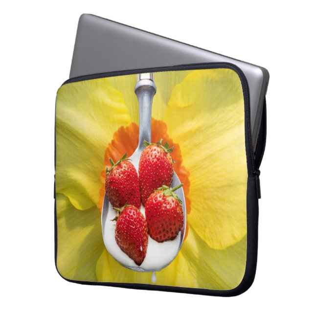 Fun met Geel. Laptop Sleeve (Voorkant Links)
