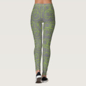 Fun met groen en grijs leggings (Achterkant)