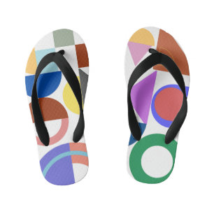 Fun met kleurrijke geometrische vormen kinder teenslippers