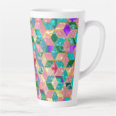 Fun, met meer gemengde ruitvormige hexagon 2 latte mok (Rechts)