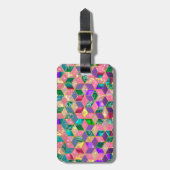 Fun, met meer gemengde ruitvormige hexagon bagagelabel (Voorkant verticaal)