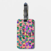 Fun, met meer gemengde ruitvormige hexagon bagagelabel (Achterkant verticaal)