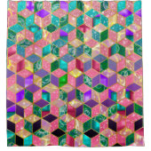 Fun, met meer gemengde ruitvormige hexagon douchegordijn (Voorkant)