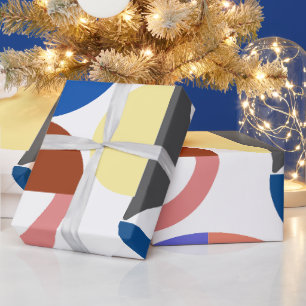Fun met naam van kleurrijke geometrie cadeaupapier