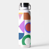 Fun met naam van kleurrijke geometrie waterfles (Achterkant)