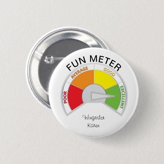 Fun Meter. Button - Wingrider Karen (Voorkant /achterkant)