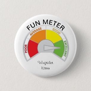 Fun Meter. Button - Wingrider Karen