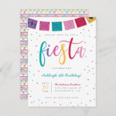 Fun Mexican Colorful Script Fiesta Kinderen Birthd Uitnodiging Briefkaart (Voorkant / Achterkant)