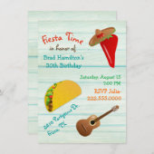 Fun Mexican Fiesta Birthday Party Invitation Kaart (Voorkant / Achterkant)