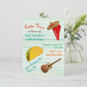 Fun Mexican Fiesta Birthday Party Invitation Kaart (Staand voorkant)