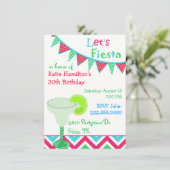 Fun Mexican Fiesta Birthday Party Invitation Kaart (Staand voorkant)