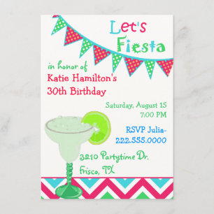 Fun Mexican Fiesta Birthday Party Invitation Kaart