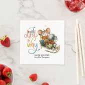 Fun Mice Sleighing Jingle helemaal Glitter Servet (Insitu)