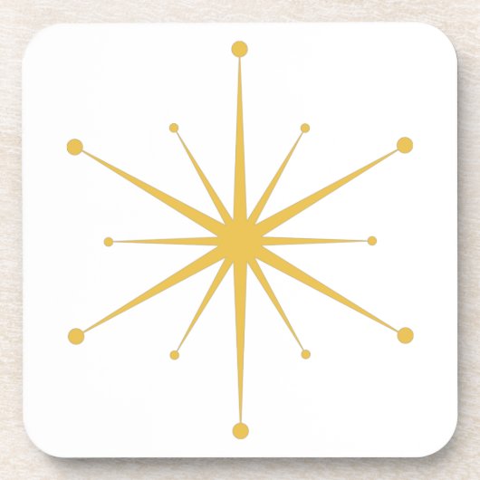 Fun, Mideeuw Modern Retro Starburst Bier Onderzetter (Voorkant)