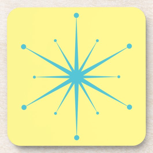 Fun, Mideeuw Modern Retro Starburst Bier Onderzetter (Voorkant)