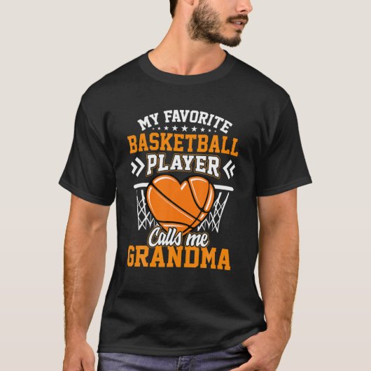 Fun Mijn favoriete Basketball Player noemt me oma T-shirt (Voorkant)