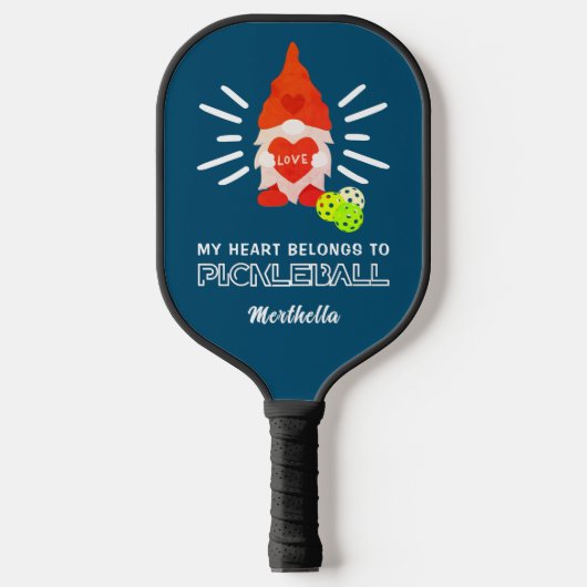 Fun MIJN HARTBONGS AAN PICKLEBALL Gnome Pickleball Paddle (Voorkant)