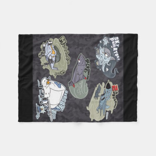 Fun Militaire vliegtuigen Fleece Deken (Voorkant (Horizontaal))