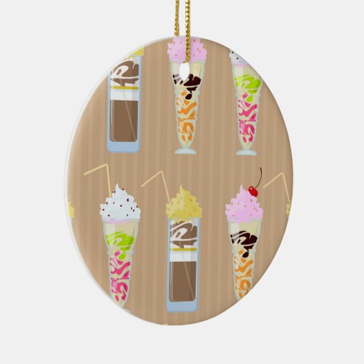 Fun Milk Shake Design Keramisch Ornament (Rechts)