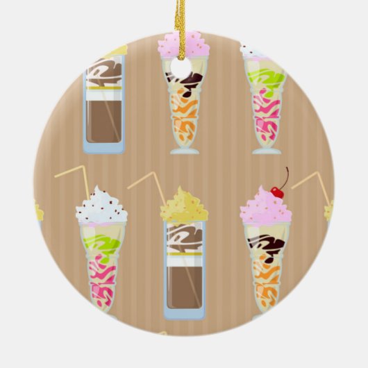 Fun Milk Shake Design Keramisch Ornament (Achterkant)
