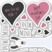 Fun Mine Mine Mine Valentijnse  Llama Thema Sticker (Voorkant)
