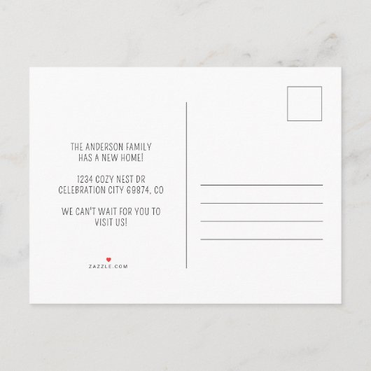 Fun Minimal Mint Green New Home Address Moving Aankondigingskaart (Achterkant)