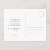 Fun Minimale Gele Nieuwe Adres Beweging van het Hu Aankondigingskaart (Achterkant)