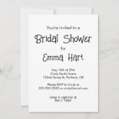 Fun Minimalist Bridal Shower-uitnodiging Kaart (Voorkant)