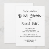 Fun Minimalist Bridal Shower-uitnodiging Kaart (Voorkant / Achterkant)