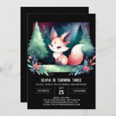 Fun Minimalist Fox Verjaardag digitaal Kaart (Voorkant / Achterkant)