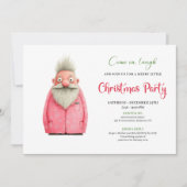 Fun Minimalist Quirky Santa Christmas Celebration Kaart (Voorkant)