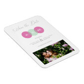 Fun Mint & Hot Pink Photo Couple Wimshical Script Magneet (Rechterzijde)