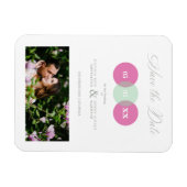 Fun Mint & Hot Pink Photo Couple Wimshical Script Magneet (Horizontaal)