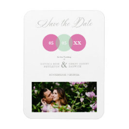Fun Mint & Hot Pink Photo Couple Wimshical Script Magneet