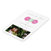 Fun Mint & Hot Pink Photo Couple Wimshical Script Magneet (Linkerzijde)