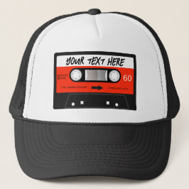 Fun Mixtape rood Cassettebandje Gepersonaliseerd Trucker Pet