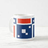 Fun Mod Geometric in rood, wit en blauw Koffiemok (Voorkant links)