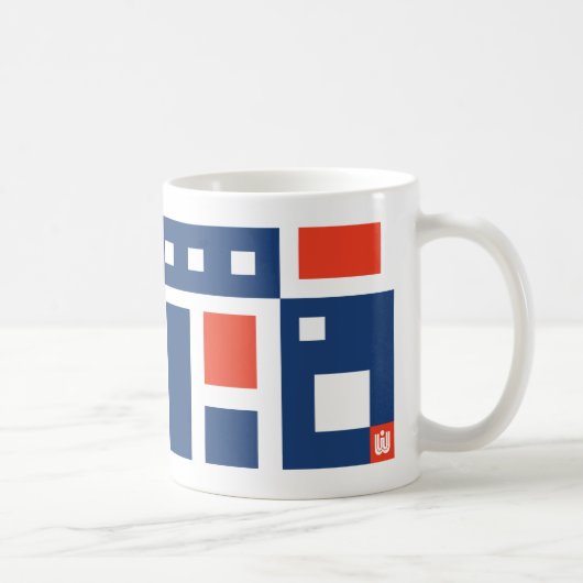 Fun Mod Geometric in rood, wit en blauw Koffiemok (Rechts)